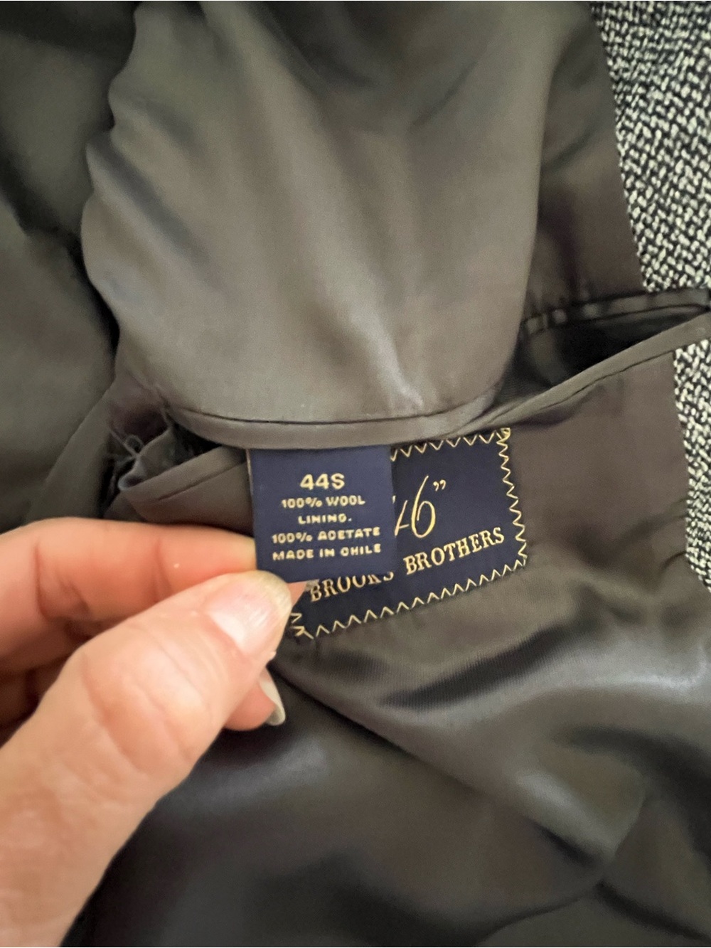 Brooks Brothers Men's Gray Herringbone Wool Blazer 44S - Picture 8 of 12